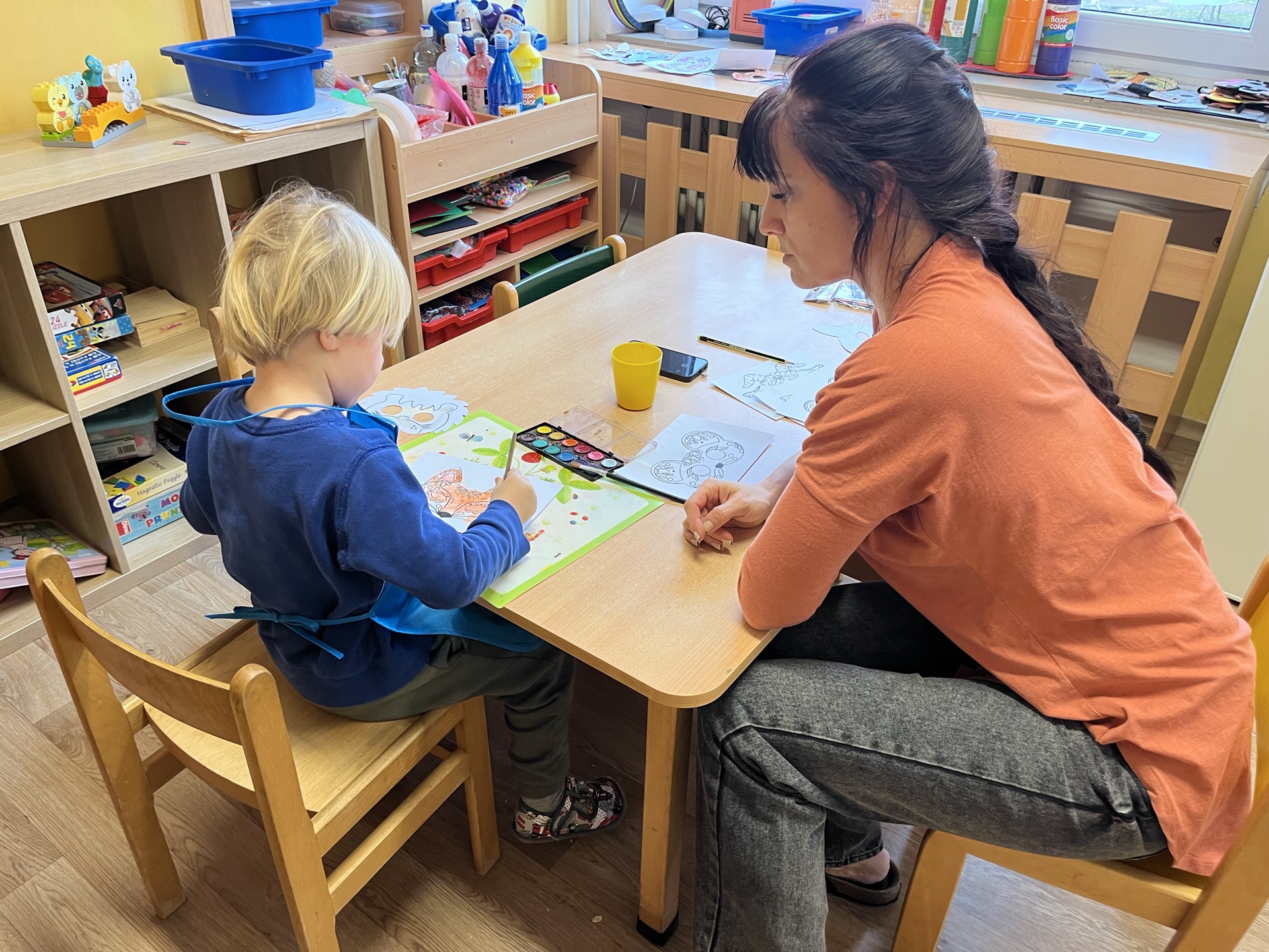 Děti při činnosti ve školičce Jahodnice